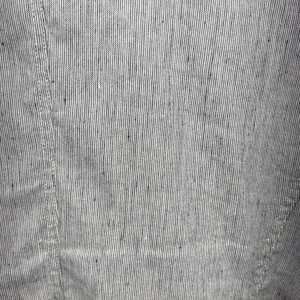 Chico's Blue & White Micro Pinstripe Linen Blend Open Jacket Size L Chico's 2 - Picture 8 of 9